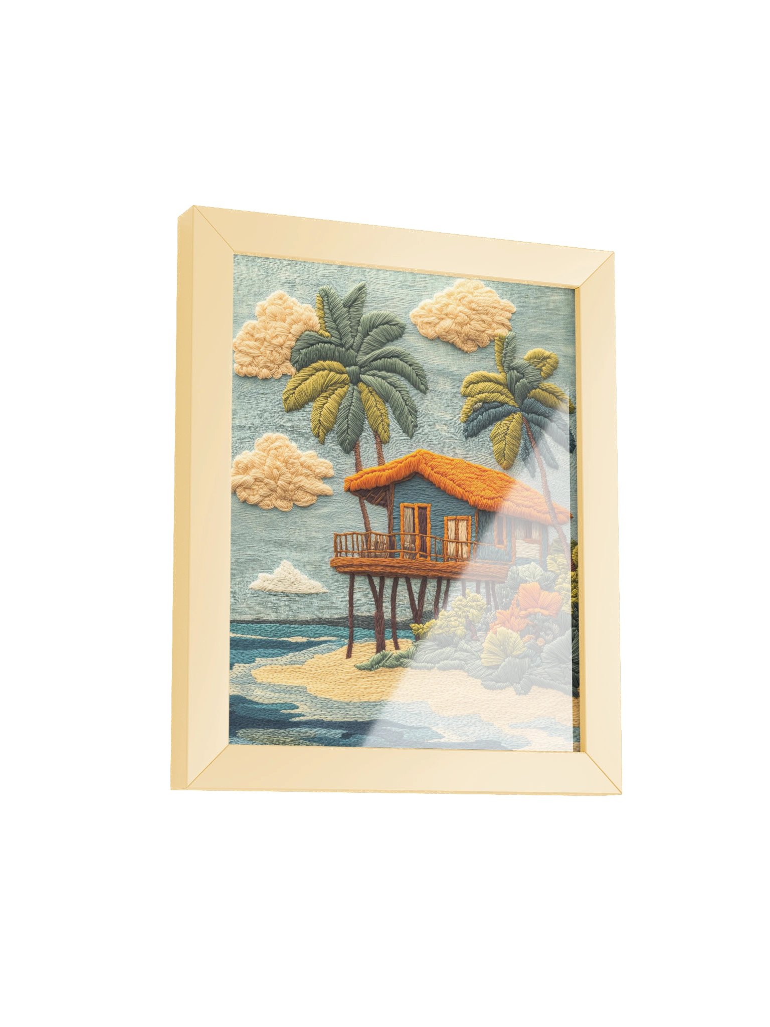 Island Days in Thailand | Embroidery-Style Wall Art — Framed Print product image (2)