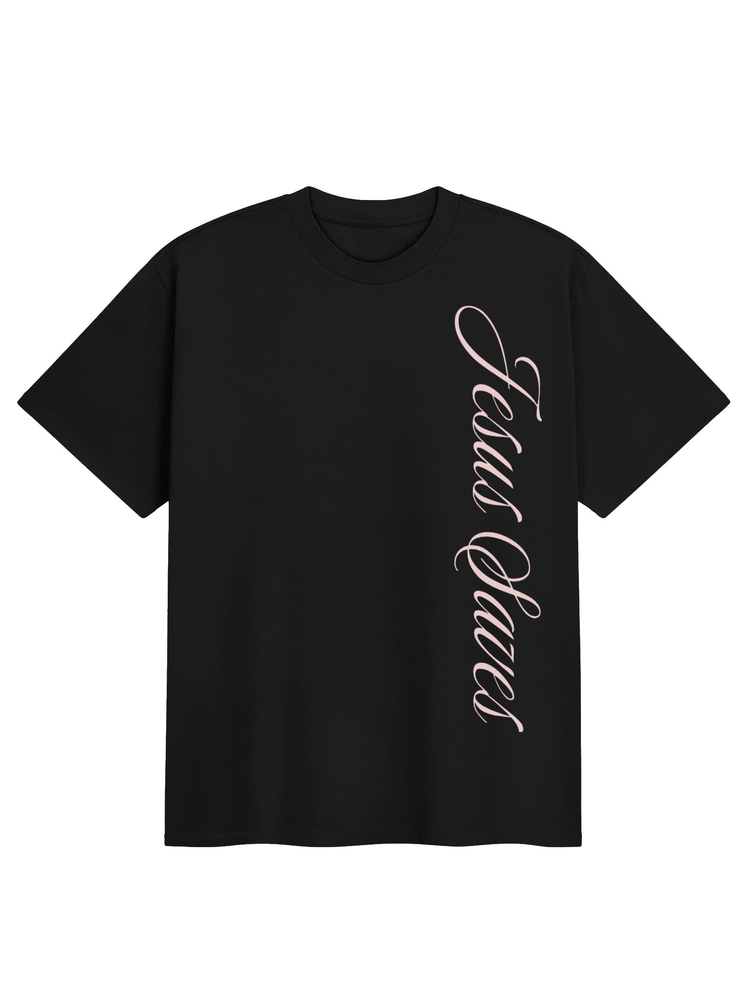 jesus saves cursive tee - baby pink product image (1)