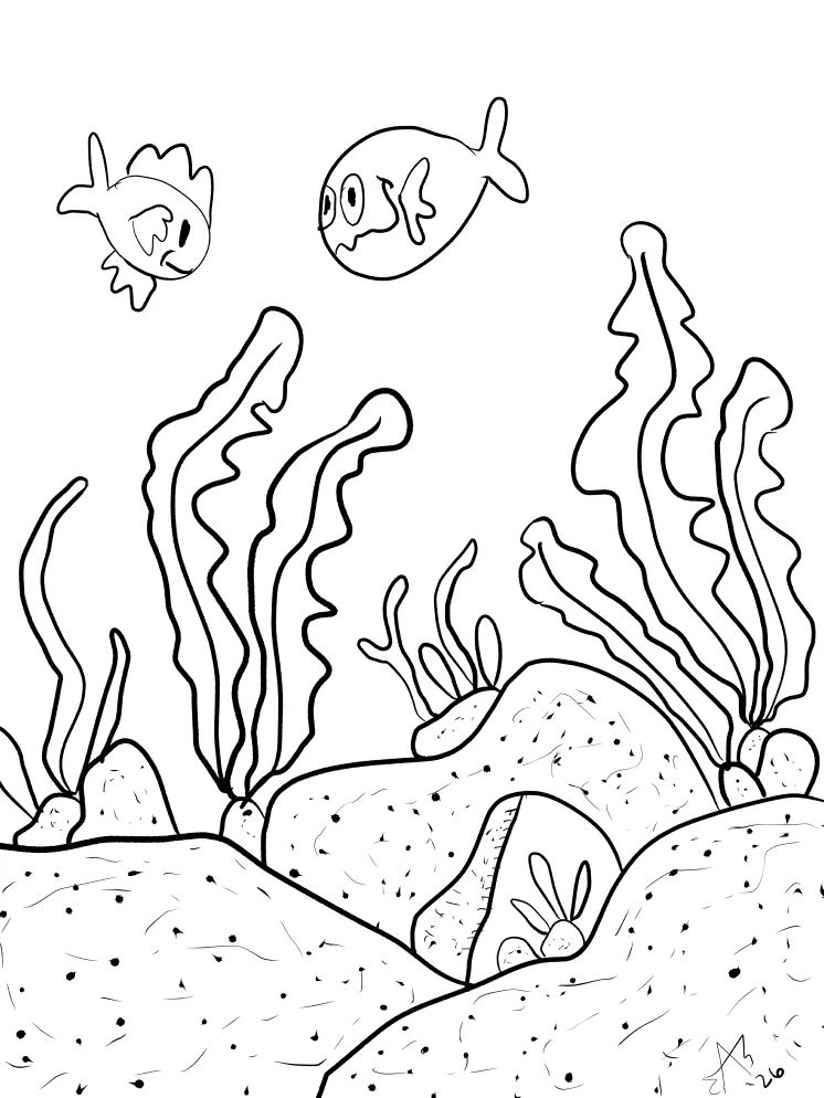 TSStechAngel's World - Little Fish Coloring Page product image (1)