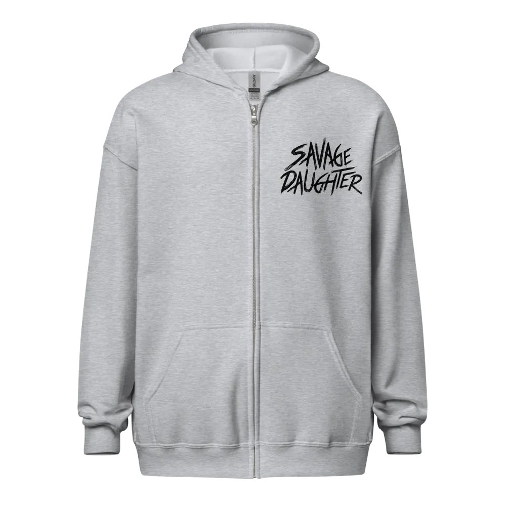Savage Daughter Heavy Zip Hoodie (black print) product image (2)