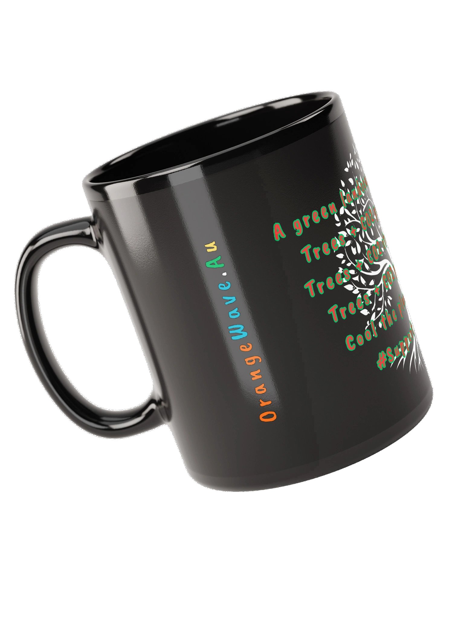 Support Our Trees & human life - Black Glossy Mug product image (5)