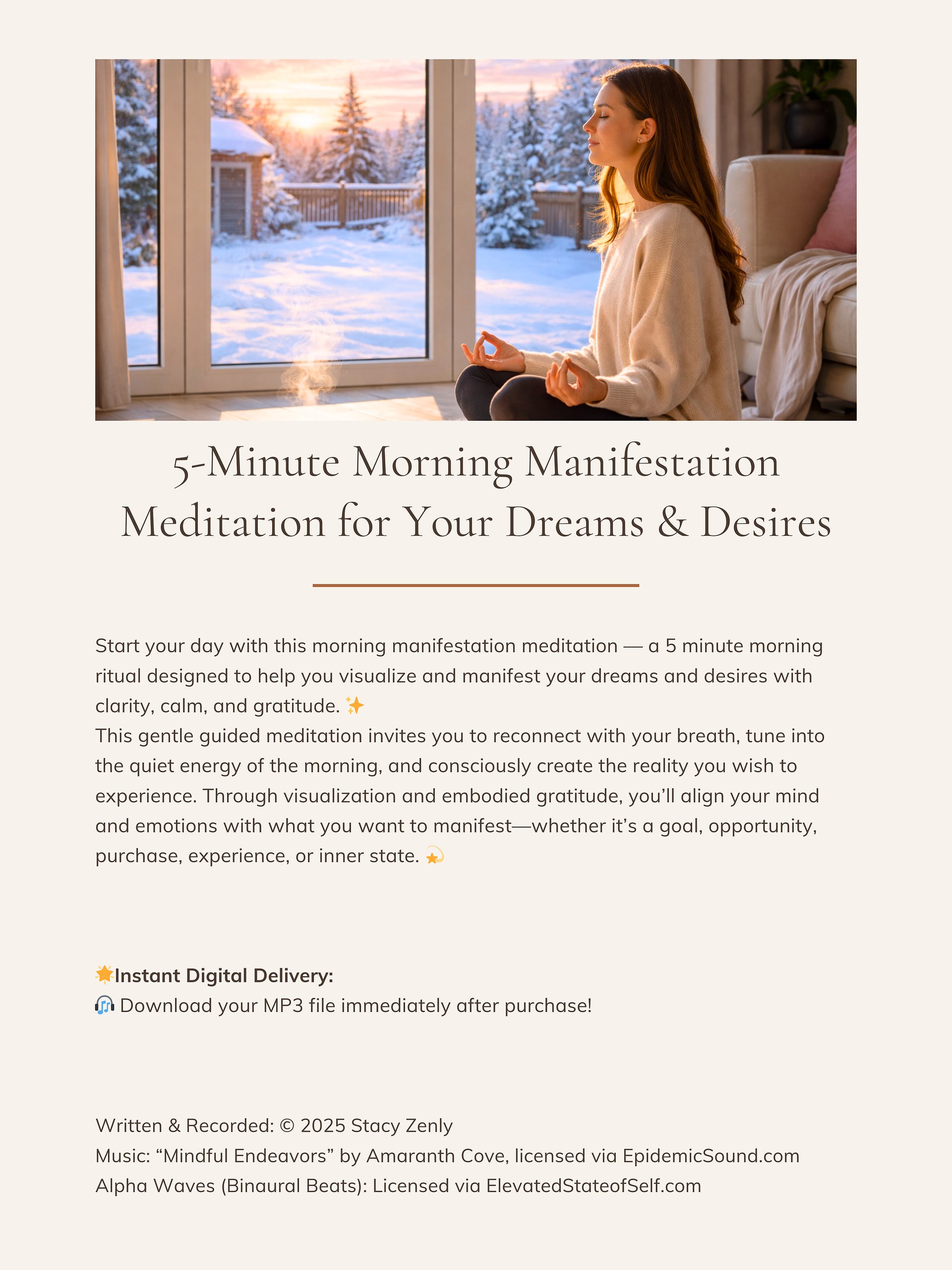 5-Minute Morning Manifestation Meditation | Manifest Your Dreams & Desires product image (2)