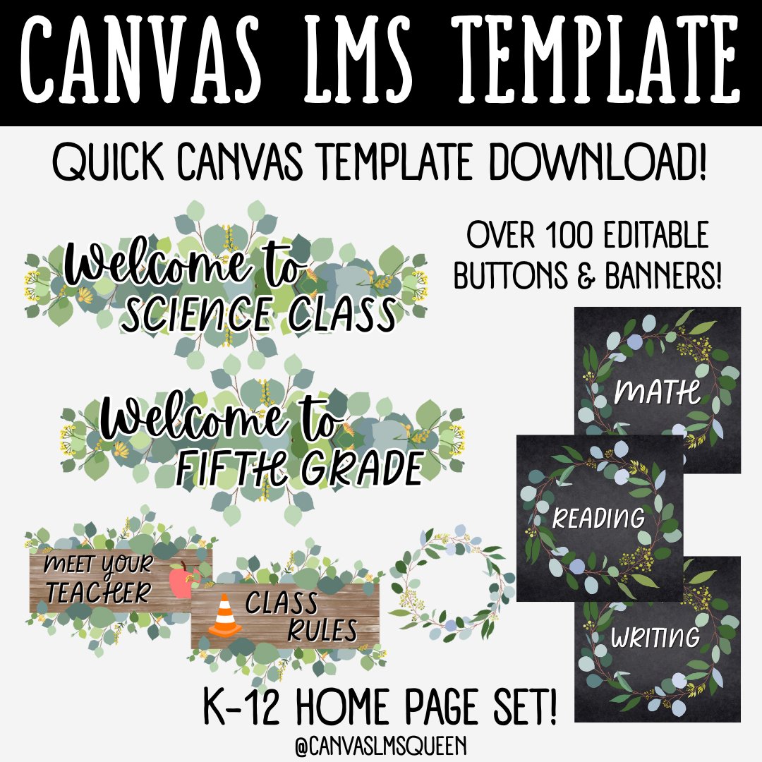 Canvas LMS Template - COURSE BUNDLE - Eucalyptus Farmhouse - 100% Customizable product image (3)