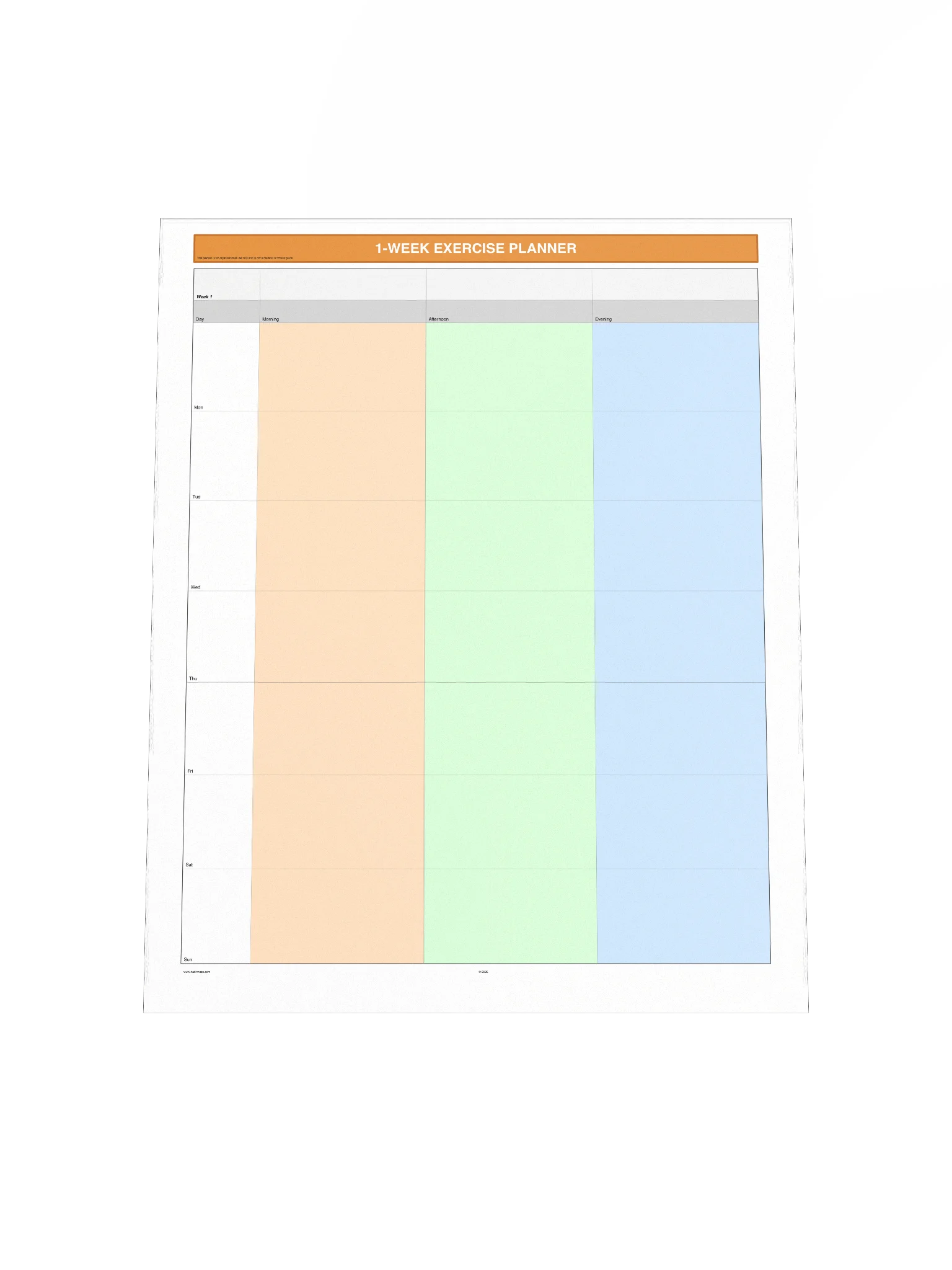 1 Week Exercise Planner product image (5)