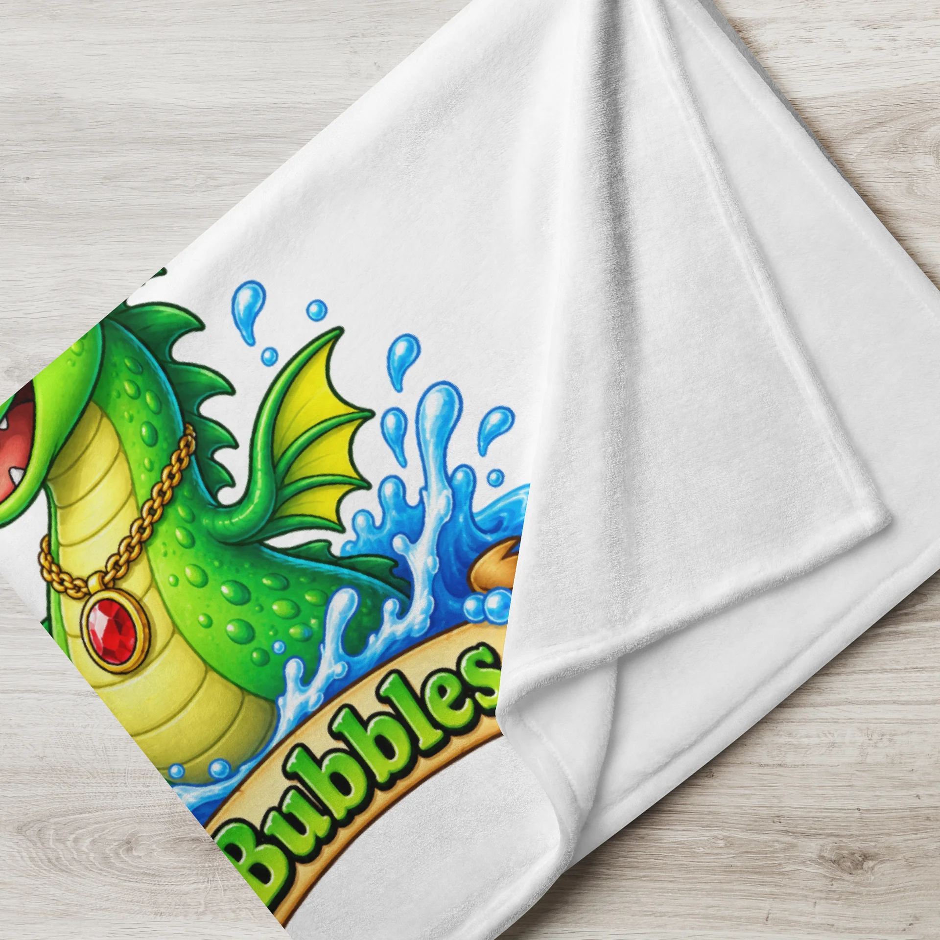Bubbles the Sea Monster Throw Blanket - White product image (2)