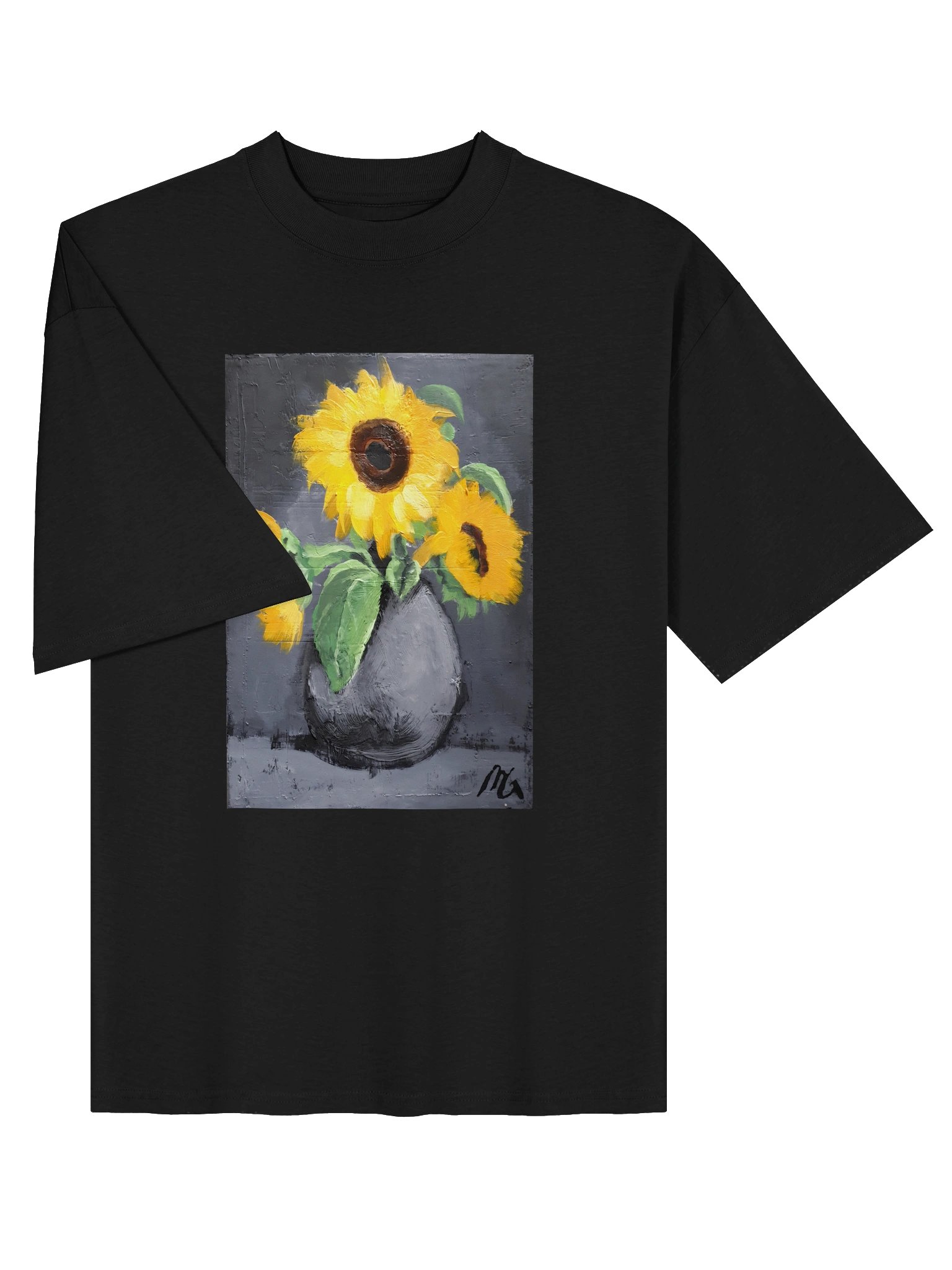 Sunflowers In A Jug // Oversized T-shirt black product image (3)