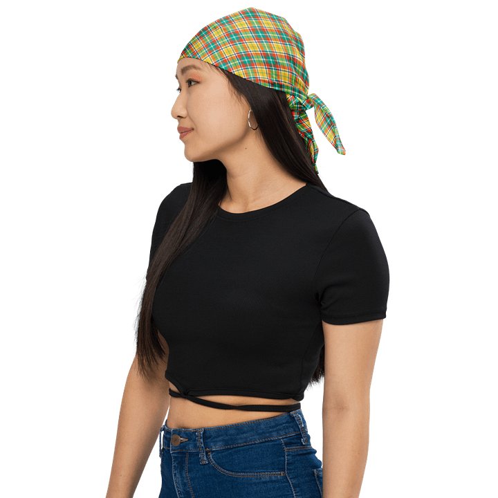 Yellow and Seafoam Green Plaid Bandana product image (1)