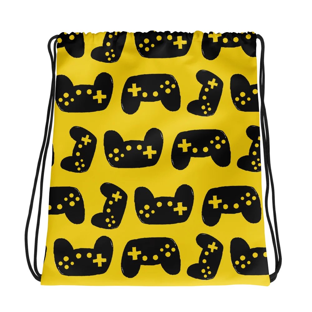 Video Games Drawstring Bag (Gold and Black) product image (1)