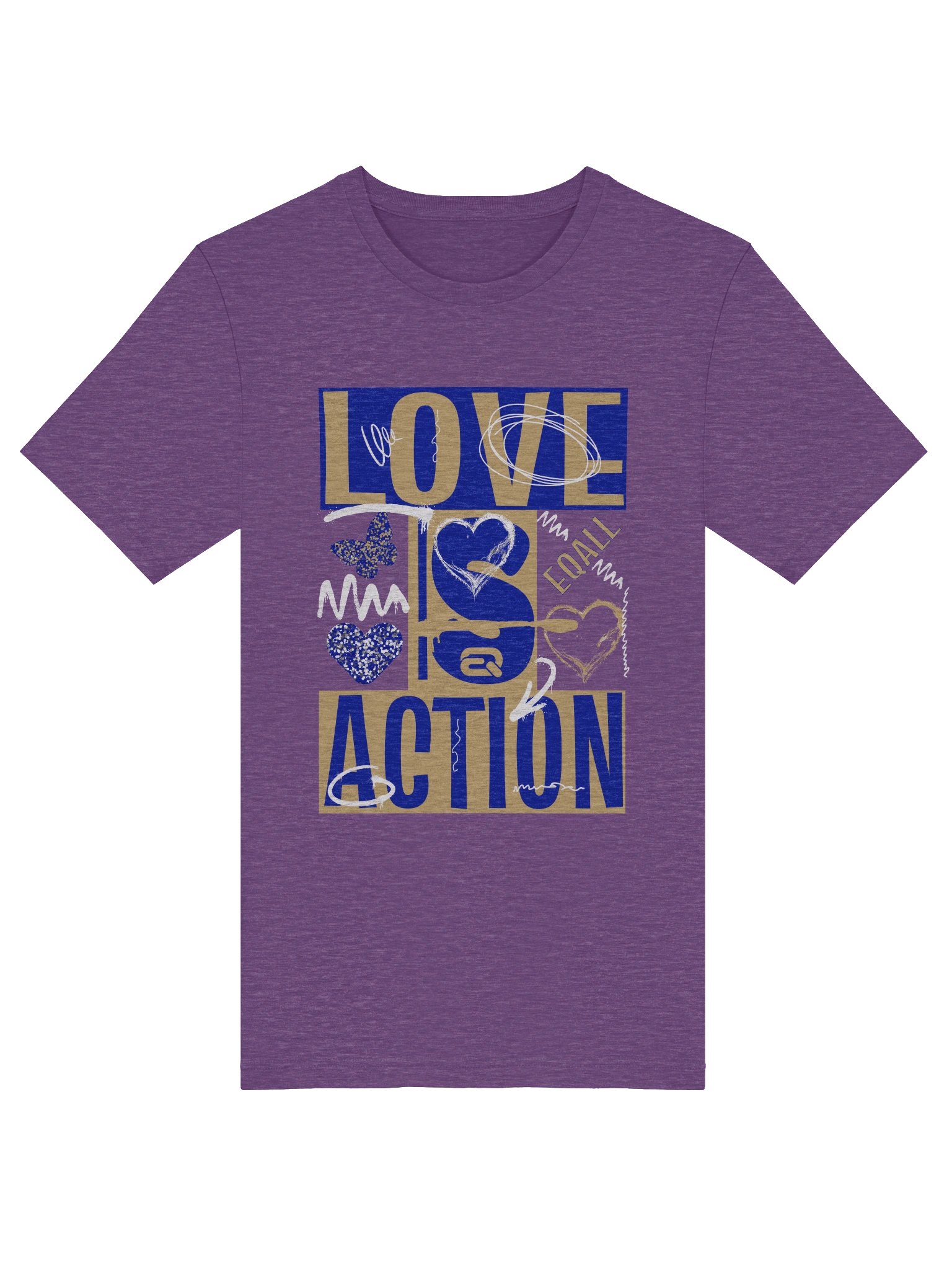 Love is Action! Bella + Canvas Unisex T-shirt_ EQALL® Originals_Pop Blue product image (5)