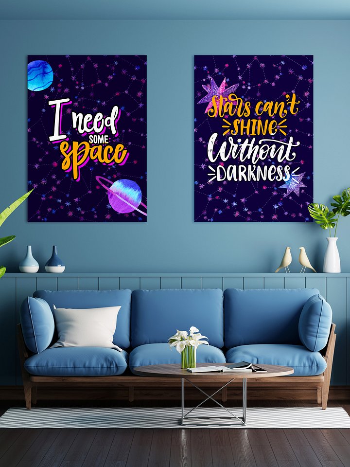 I need some space [neon/synthwave/vaporwave/watercolor] — aesthetic watercolor poster, neon space poster, retrowave poster, motivation quotes product image (2)