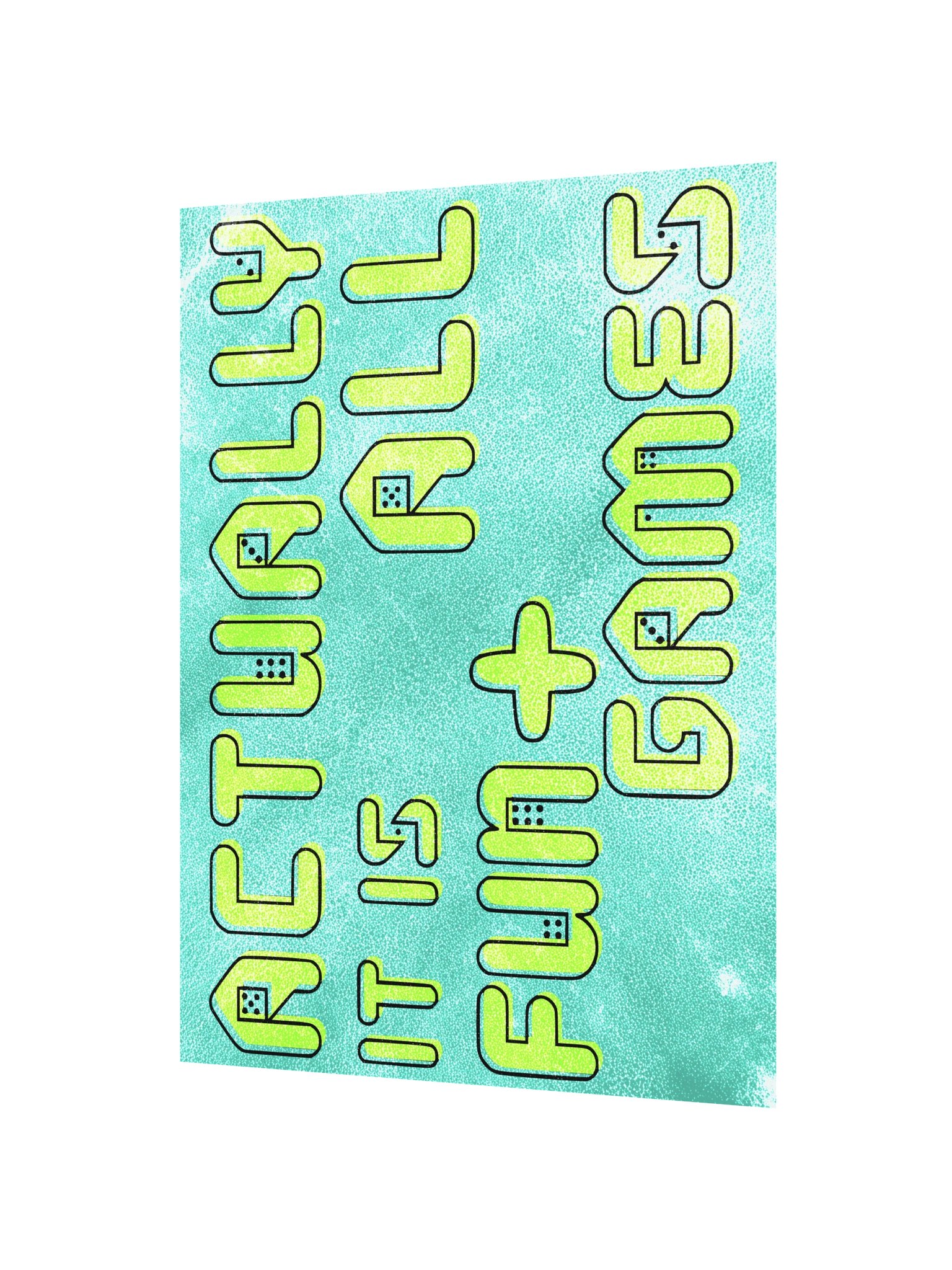 Neon Glitch Risograph Board Game Room Poster - UNFRAMED product image (2)