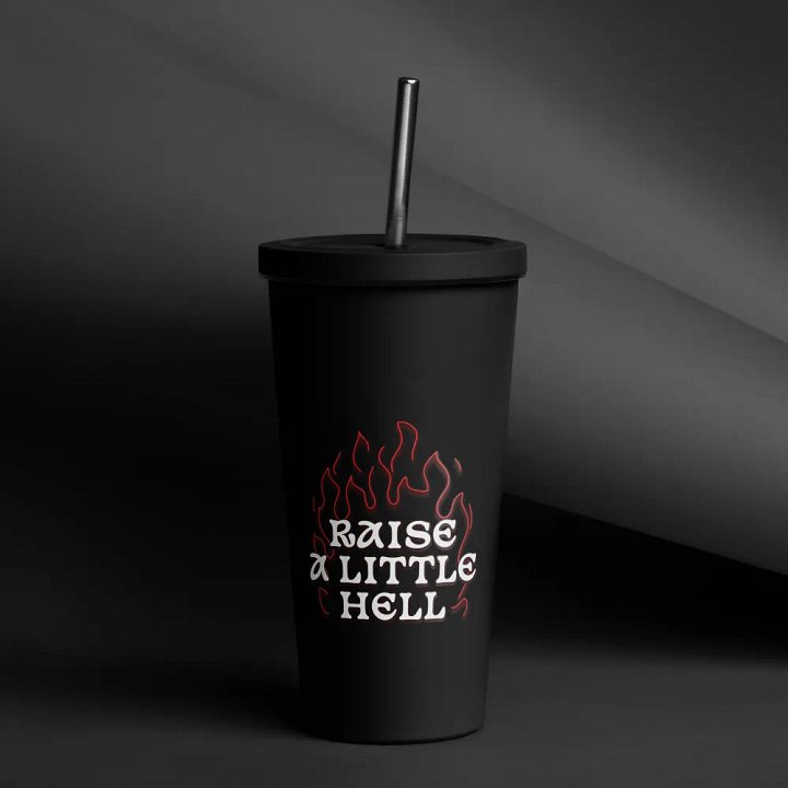Raise a Little Hell INSULATED TUMBLER WITH A STRAW product image (1)