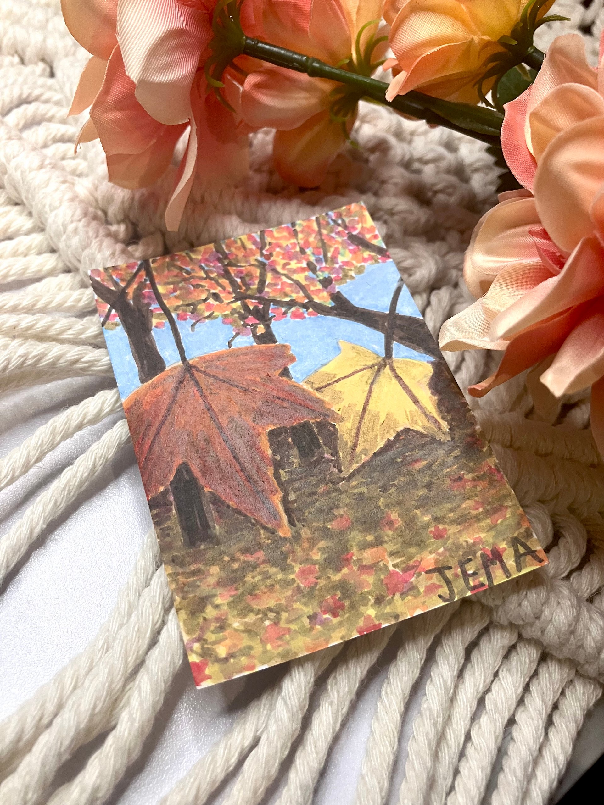 Fall Leaves ACEO Original Marker Artwork product image (3)