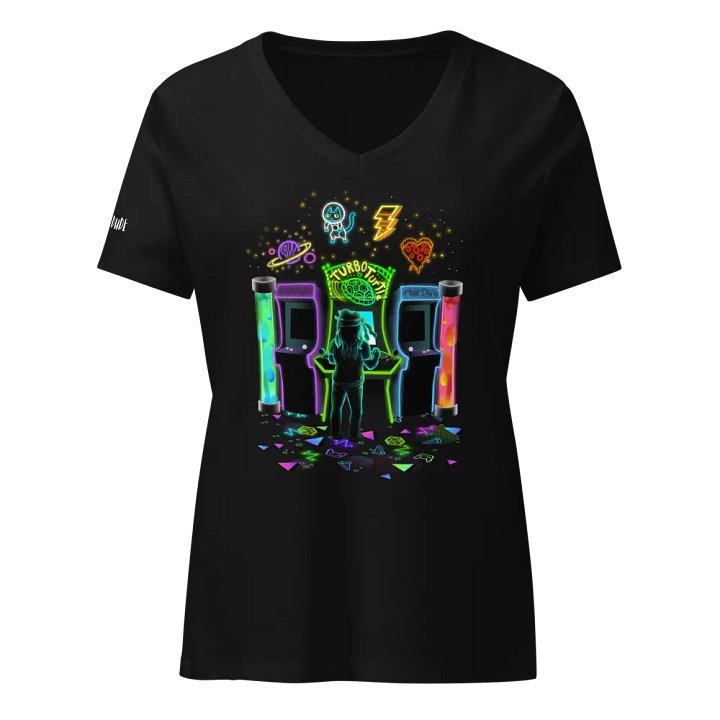 90s Arcade Vibes - V-neck Tee product image (1)