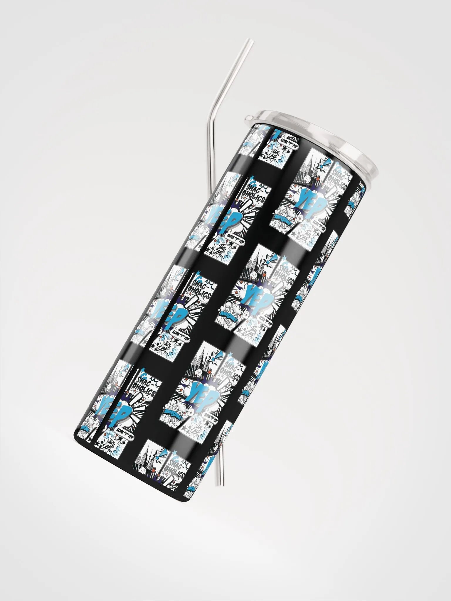 Shac-oholics Comic Blast Tumbler - Blue 