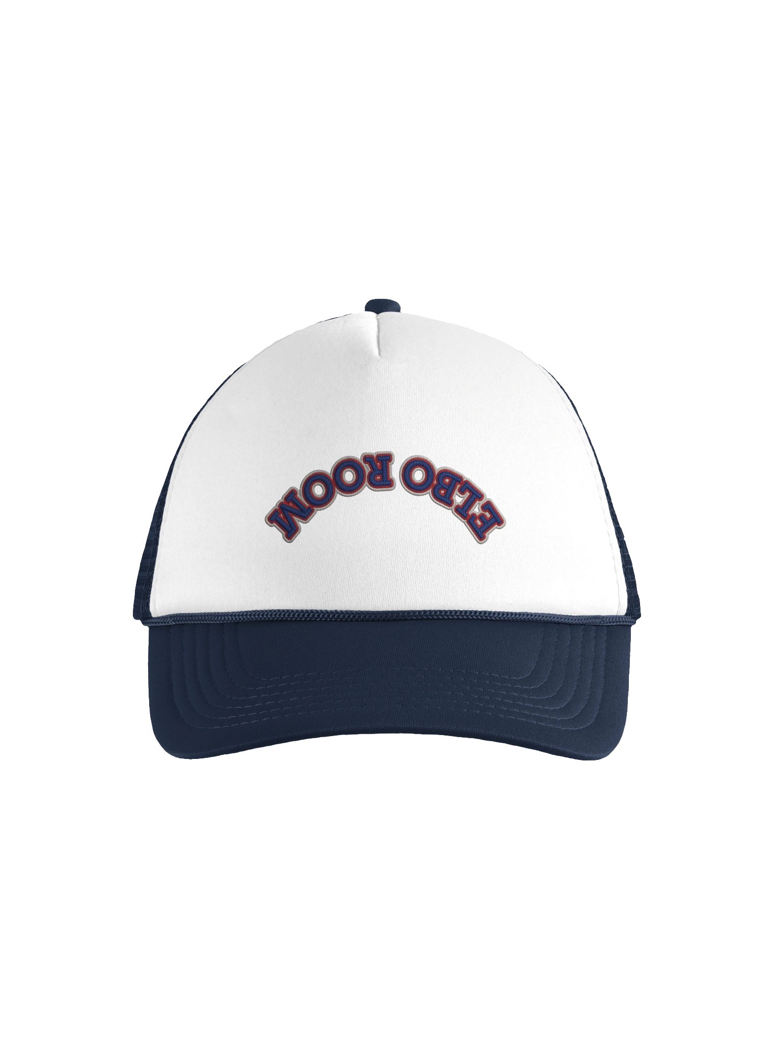 Elbo Room Classic Arched Text Retro Trucker Hat | Navy & White Edition product image (6)