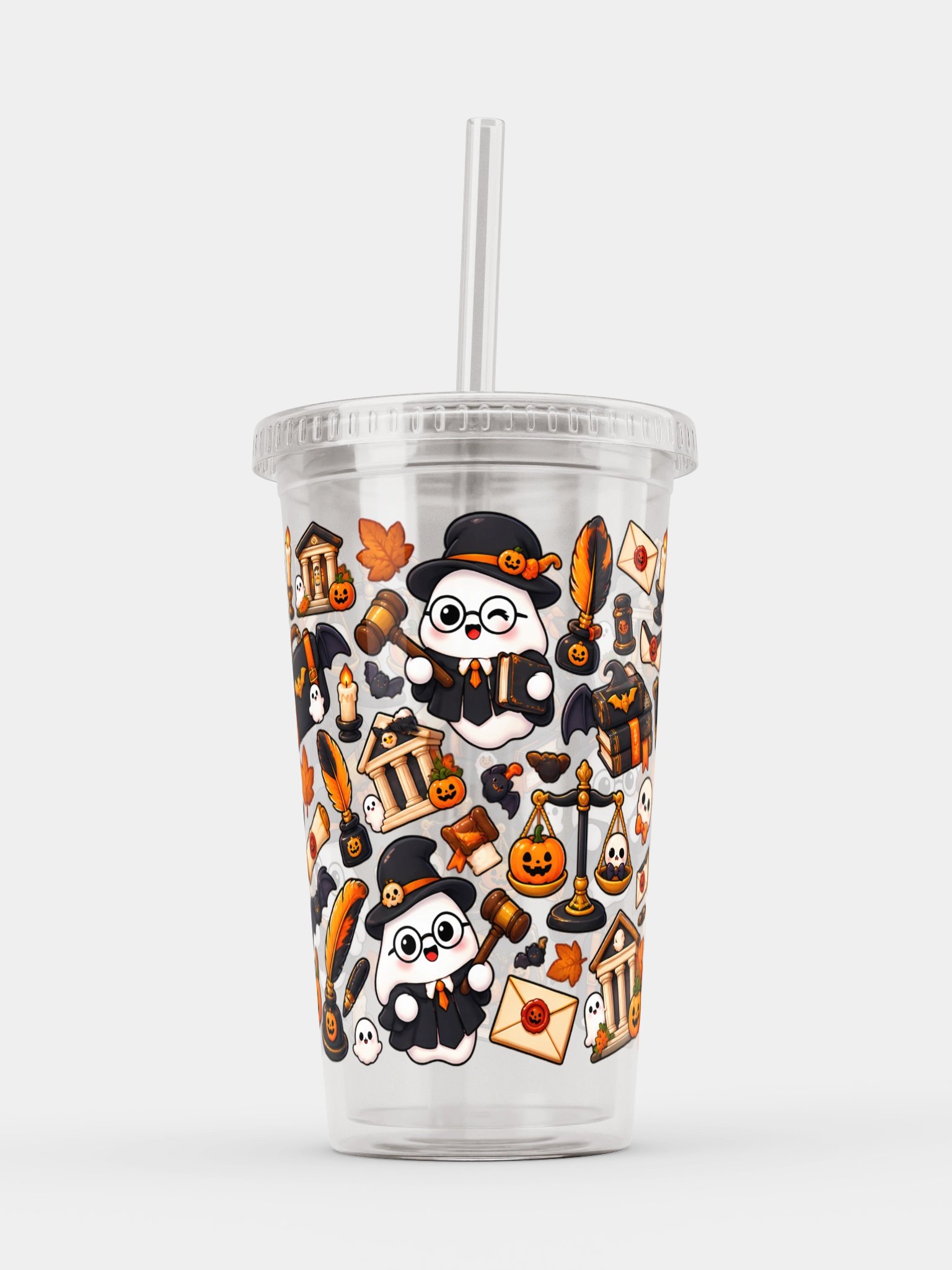Halloween X Lawyer Mashup Clear Wall Tumbler 16 Oz (473 ml) product image (6)