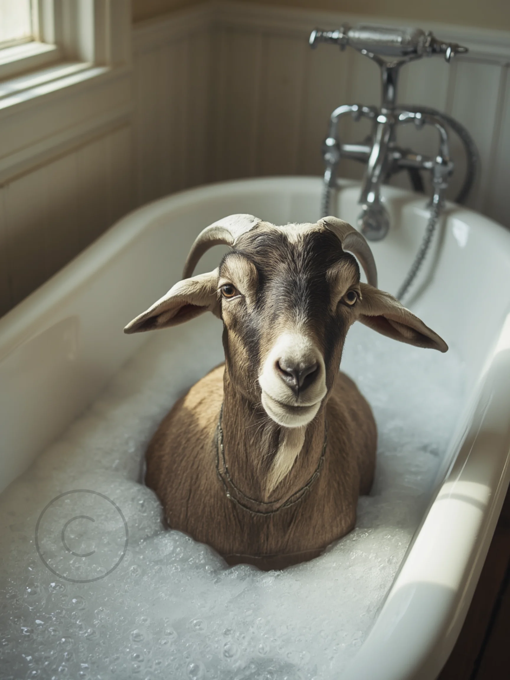 Goat in a Bubble Bath Poster product image (1)