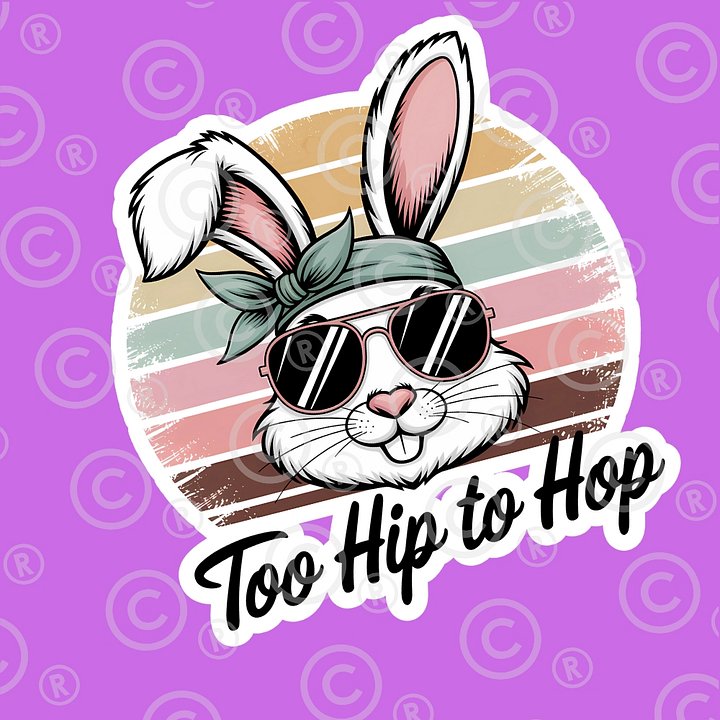 Too Hip to Hop – Cool Easter Bunny Digital Download | PNG 4500x5400px, 300 DPI product image (2)