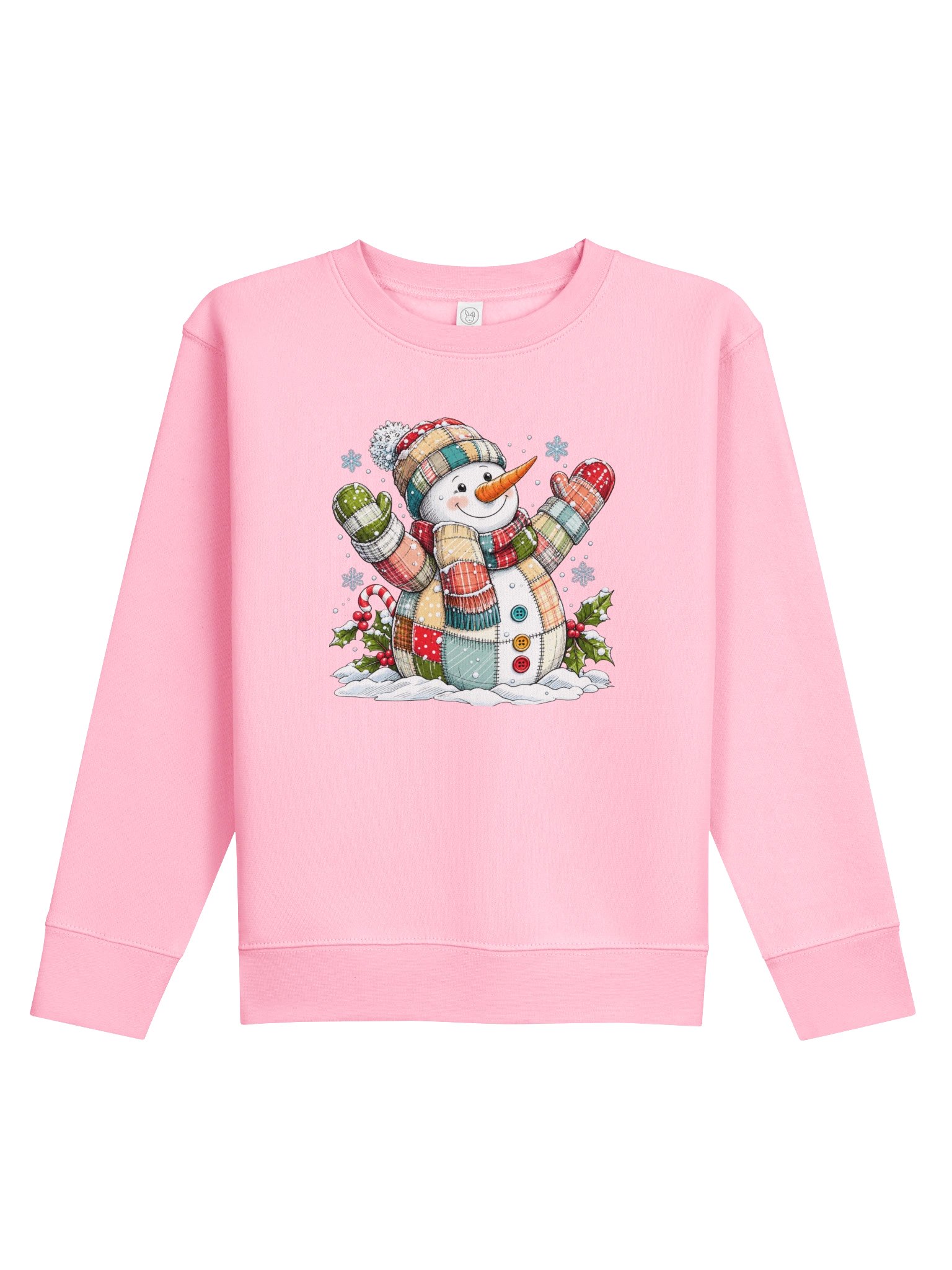 Kids Cozy Patchwork Snowman Sweatshirt product image (2)