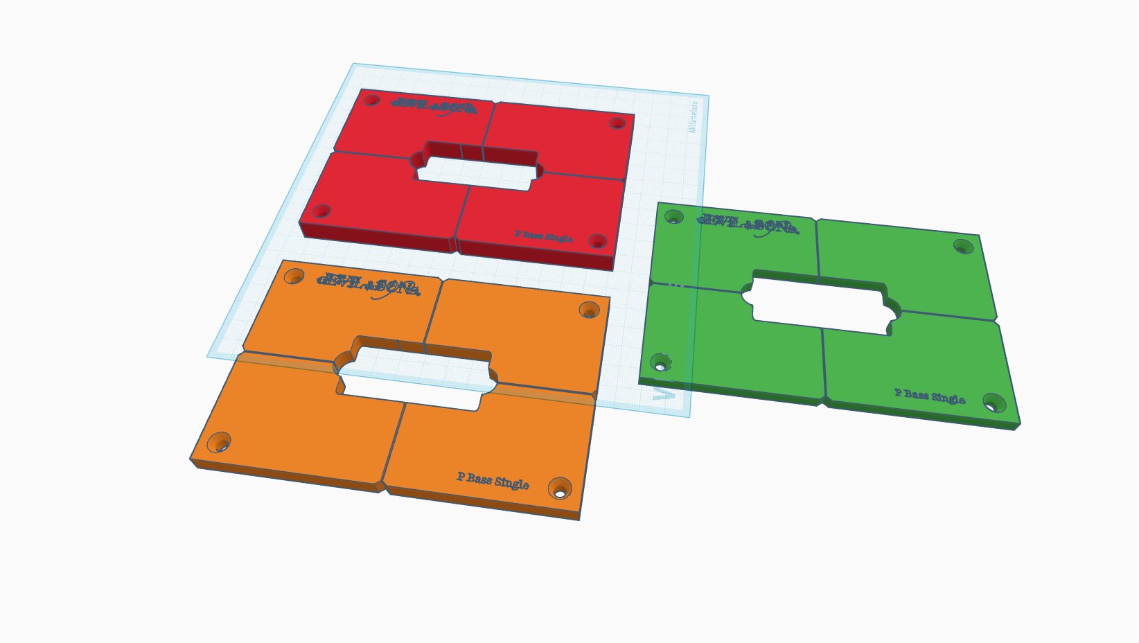Precision Bass Guitar Style SINGLE Pickup Routing Template (3D Print File) product image (2)