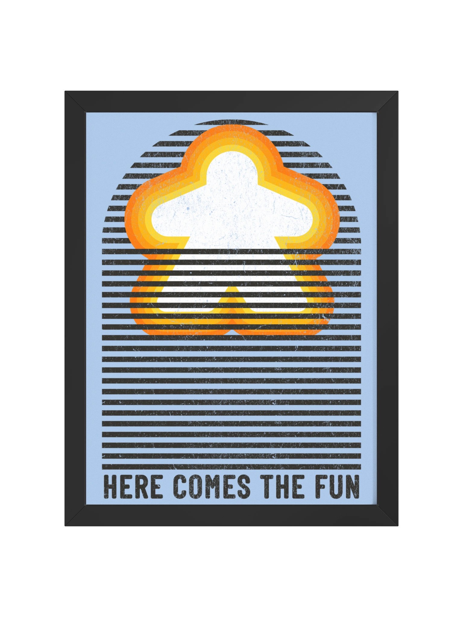 Retro Sunshine Meeple Board Game Room Poster - FRAMED product image (3)