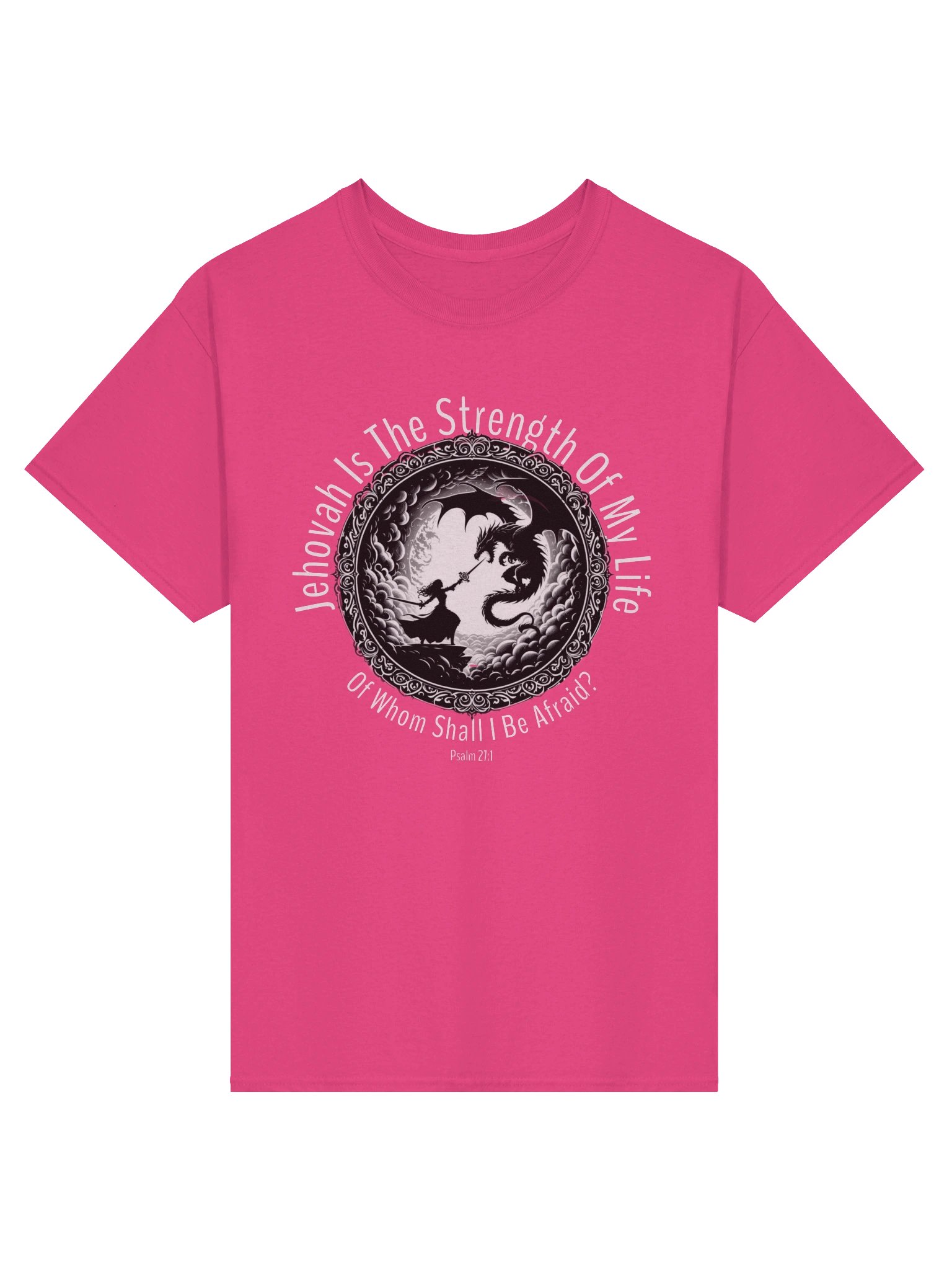 Jehovah Is The Strength T-Shirt, Ladies Bible Verse Psalms Christian Design Tee product image (16)