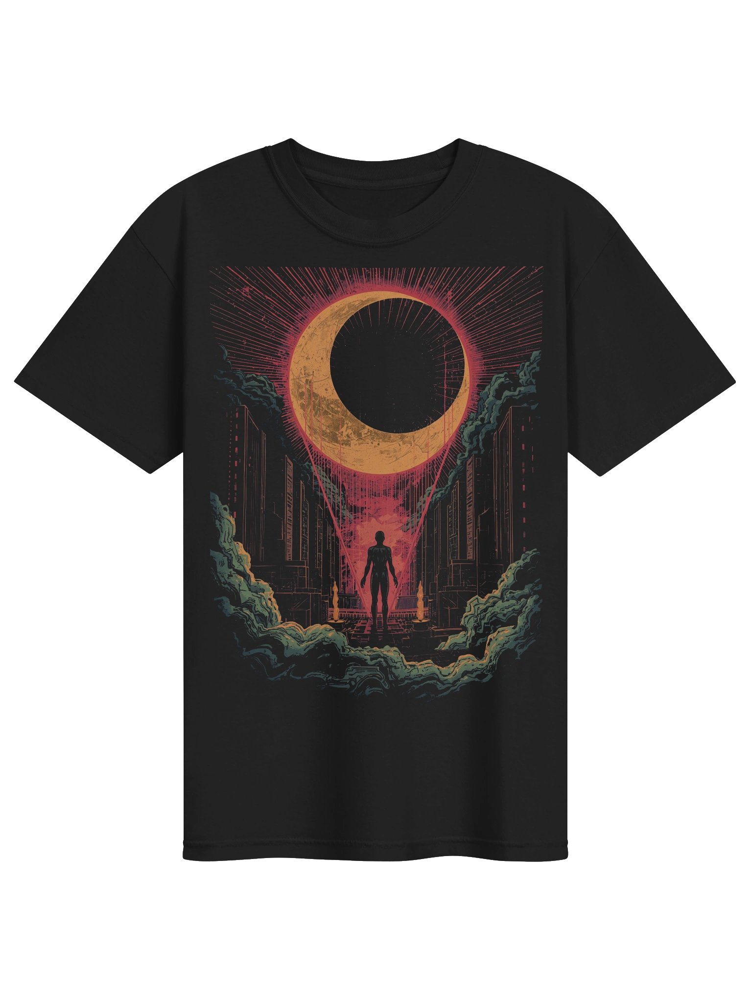 Eclipse City Retro-Futuristic Heavyweight T-Shirt product image (1)