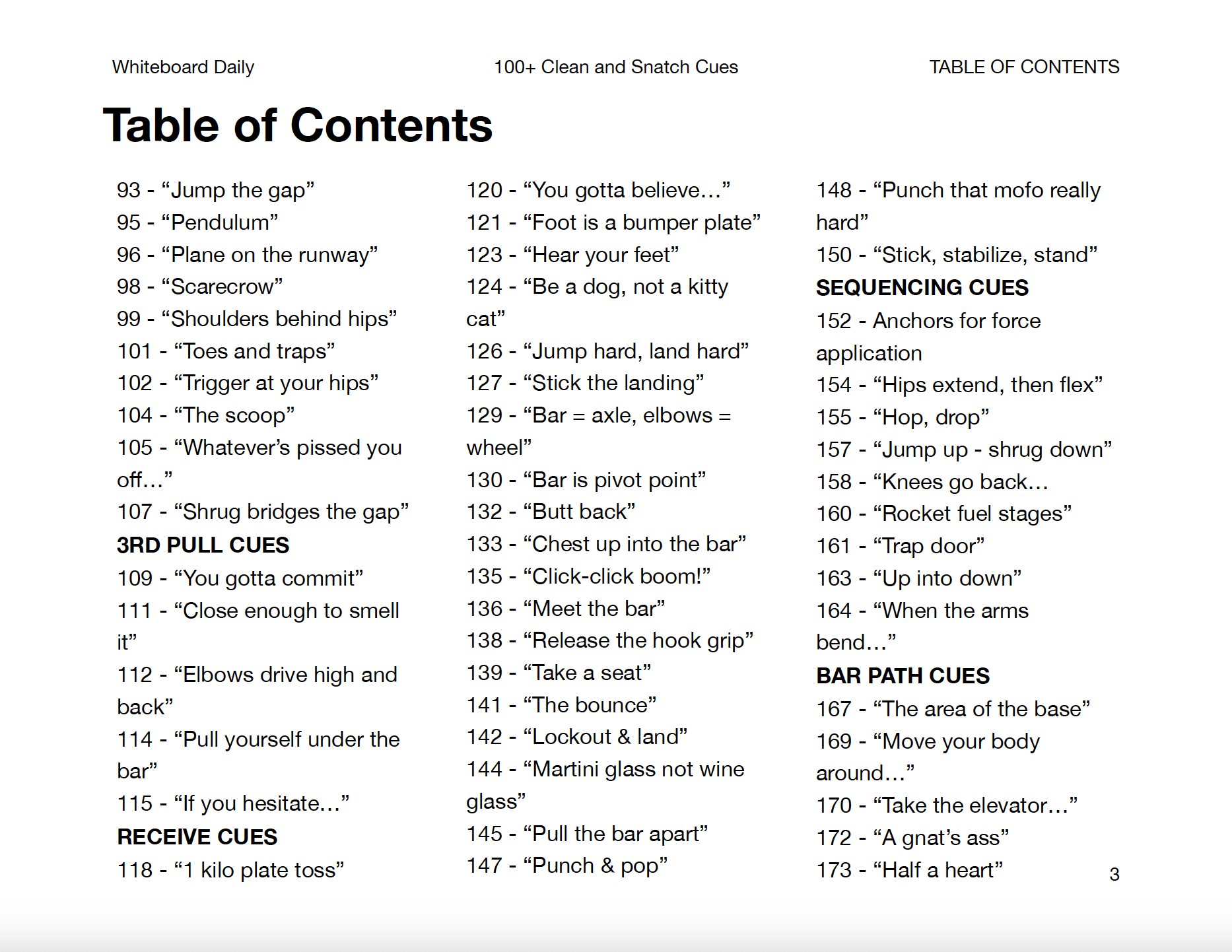 eBook: 100+ Clean & Snatch Cues - Volume 1 product image (3)