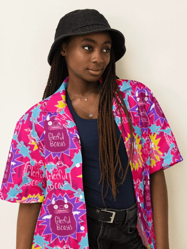 Gleeful Beasts Hawaiian Shirt - Full Color product image (2)