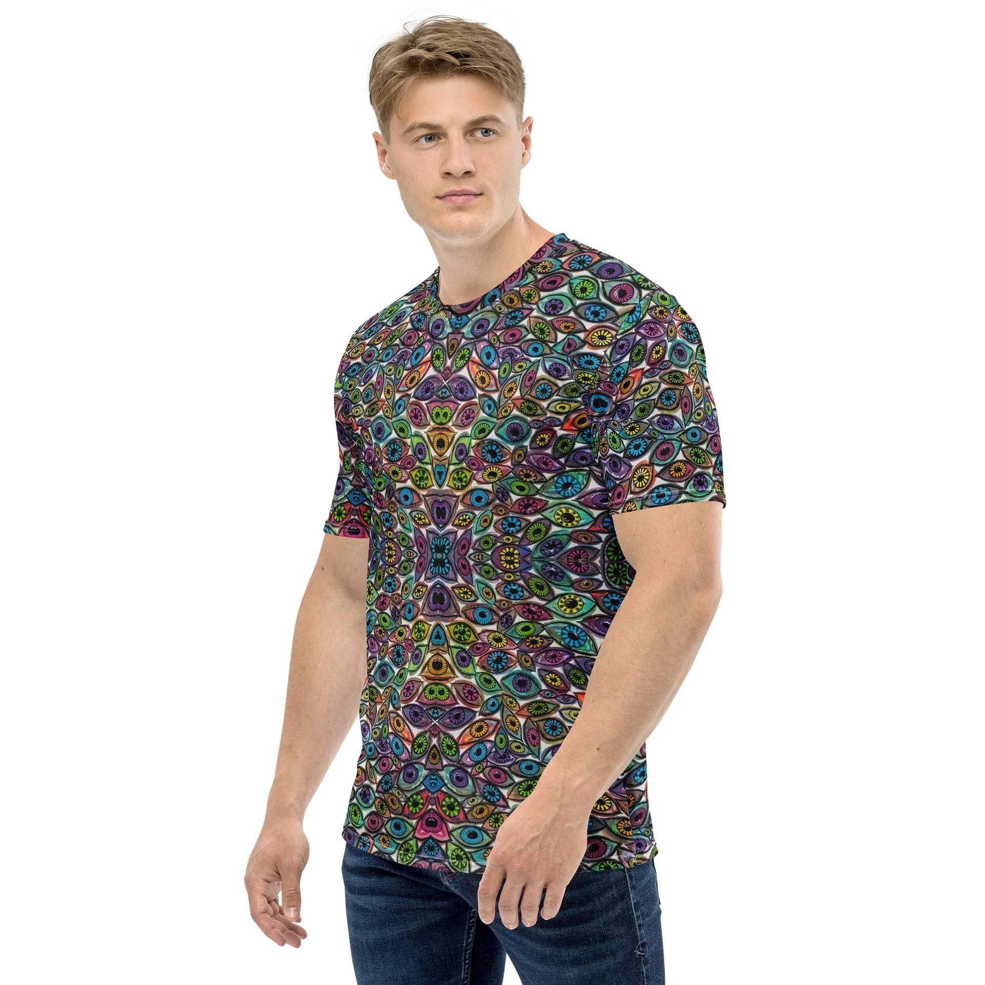 Unisex Colorful Eyes Crew Neck T Shirt | Eye See You Too product image (3)