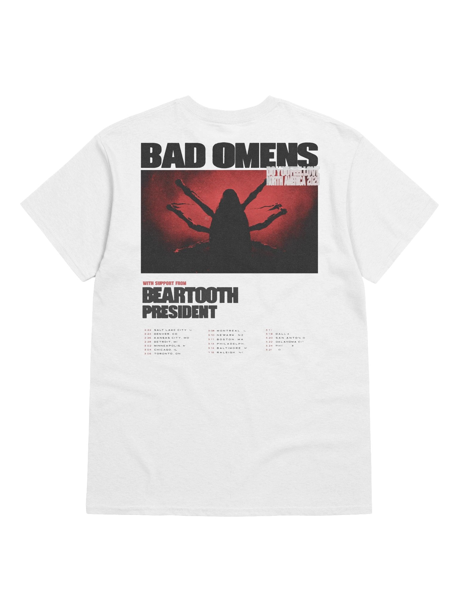 Bad Omens Tour North America 2026 Merch Tshirt product image (2)