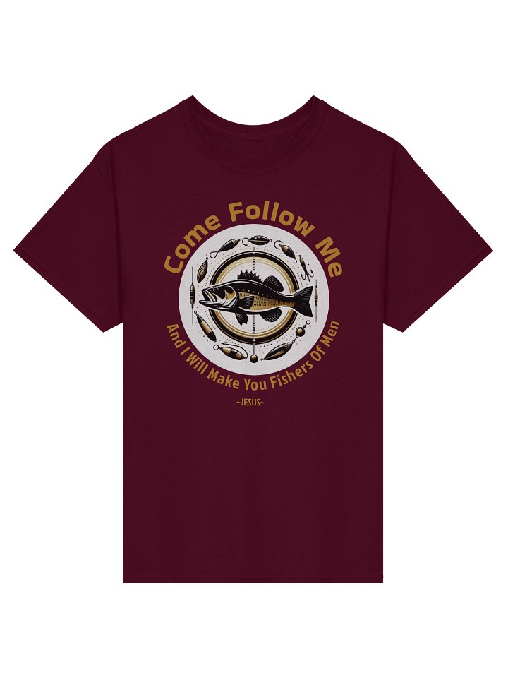 Come Follow Me T-Shirt. Matthew 4:19 Bible Verse Christian Fishing Tee Design product image (5)