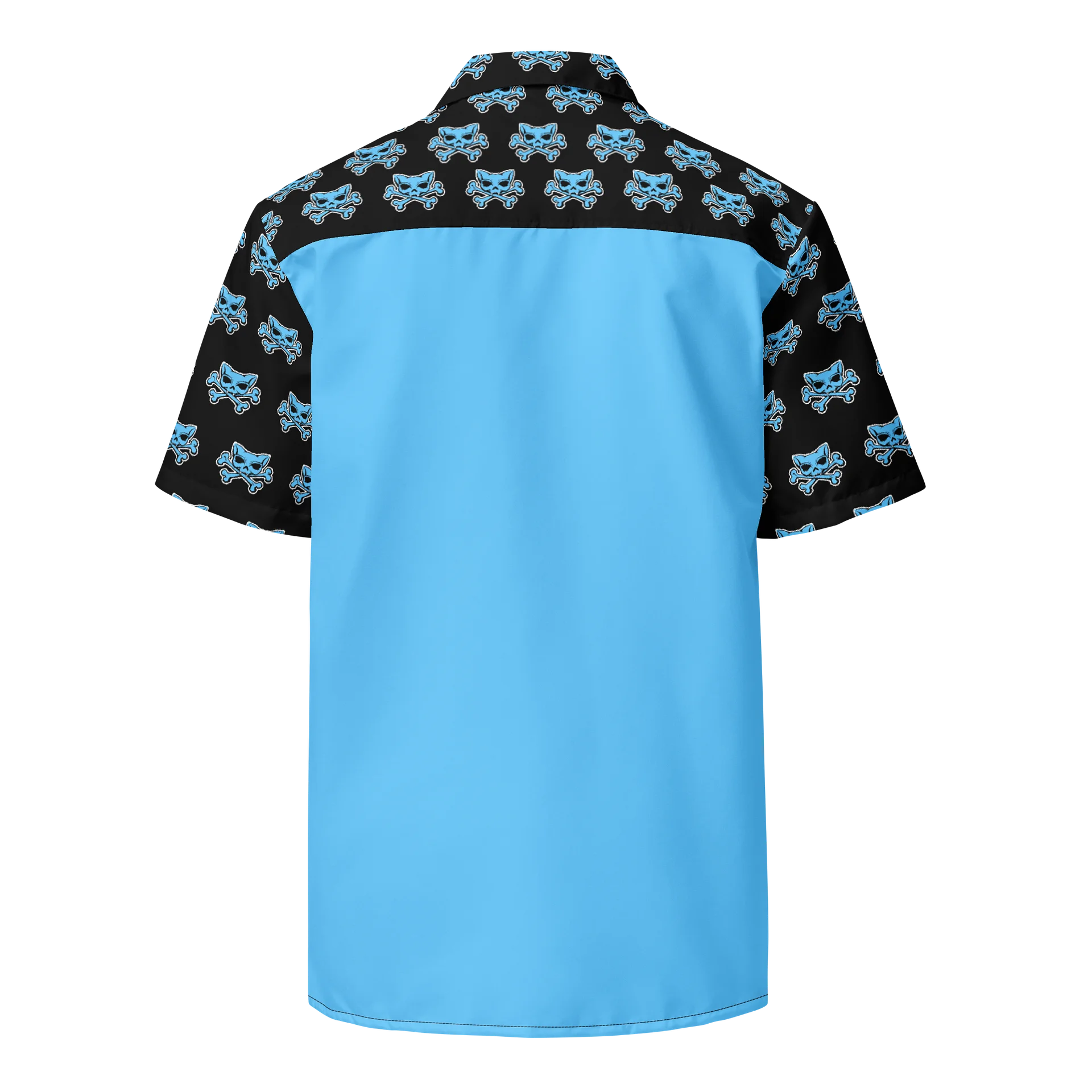 Blue Kat Skull Bowling Shirt product image (2)