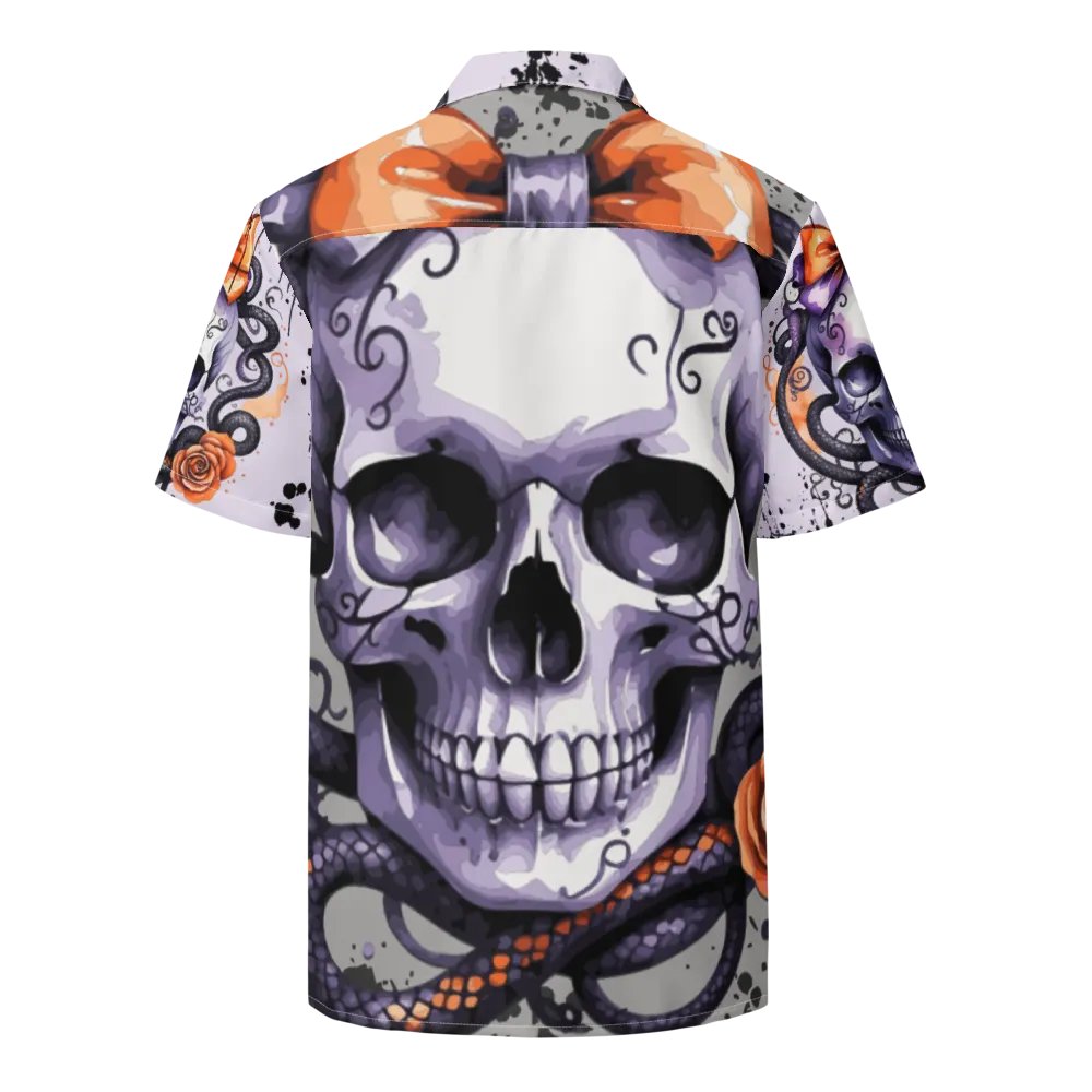 Coquette Style Autumn Skull & Snake Button-Up Shirt product image (2)
