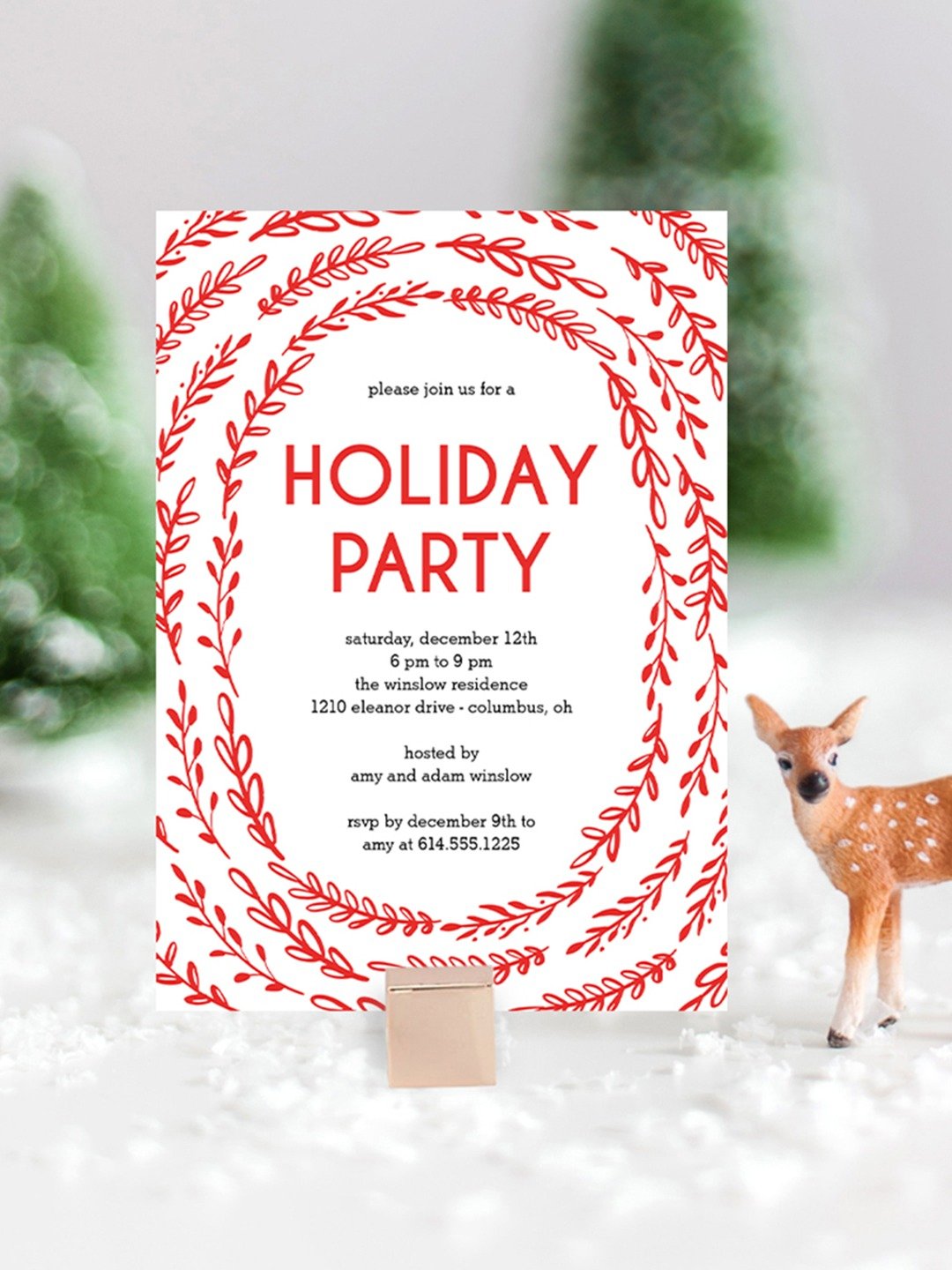 Framing Branches Holiday Party Invitation Canva Template FBC product image (1)