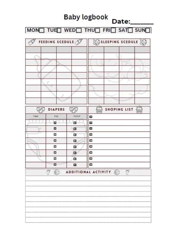 All-in-One Baby Tracker | printable | Baby Routine Record | Feed, Change & Sleep Log |Infant Care Tracker | Daily Baby Organizer| Little One product image (1)