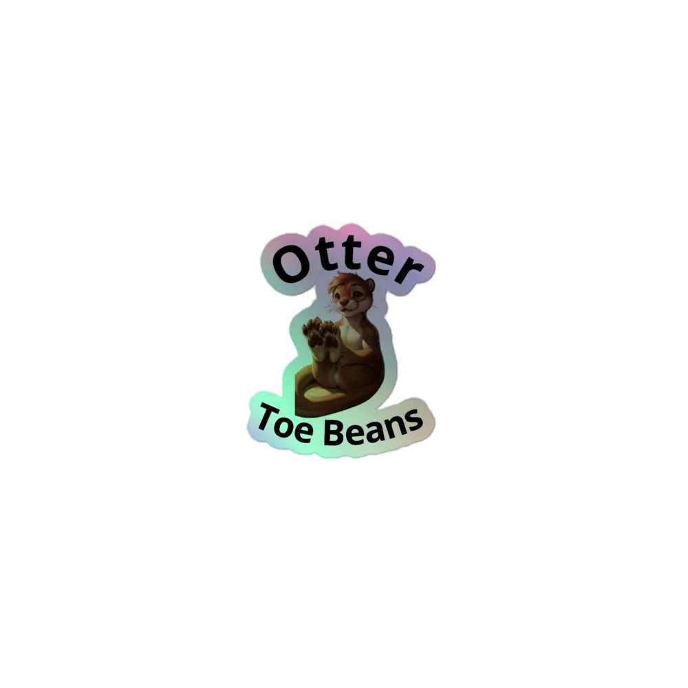 Otter beans Holographic Sticker product image (1)