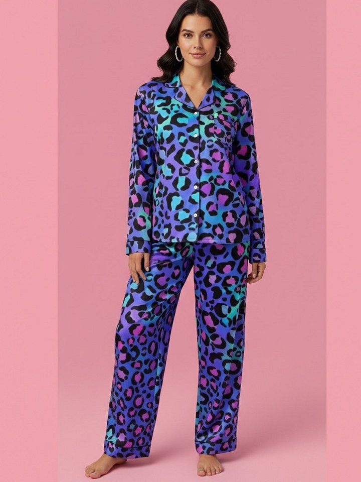 Leopard Neon Long-Sleeve Pajama Top product image (2)