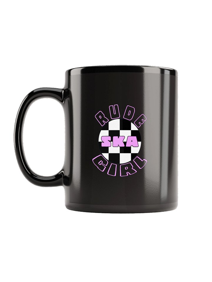 RUDE GIRL SKA Checkerboard Ceramic Mug – Black product image (1)