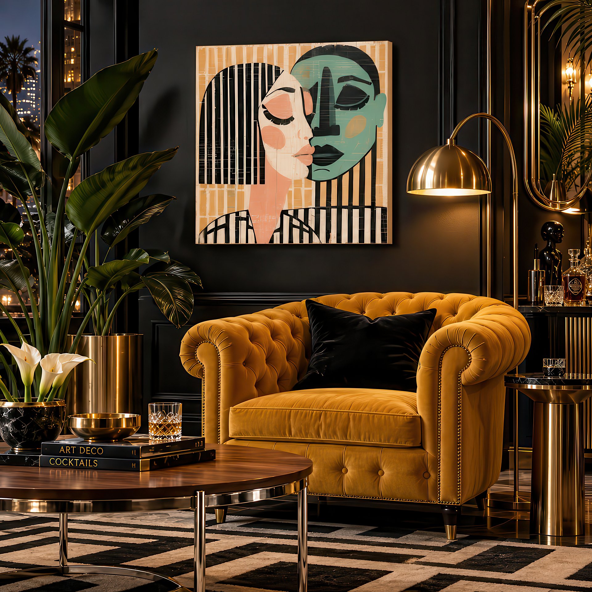 Le Baiser | Mid-Century Lovers Birch Wood Art | Wall Decor | 24x24″ (60x60 cm) product image (4)