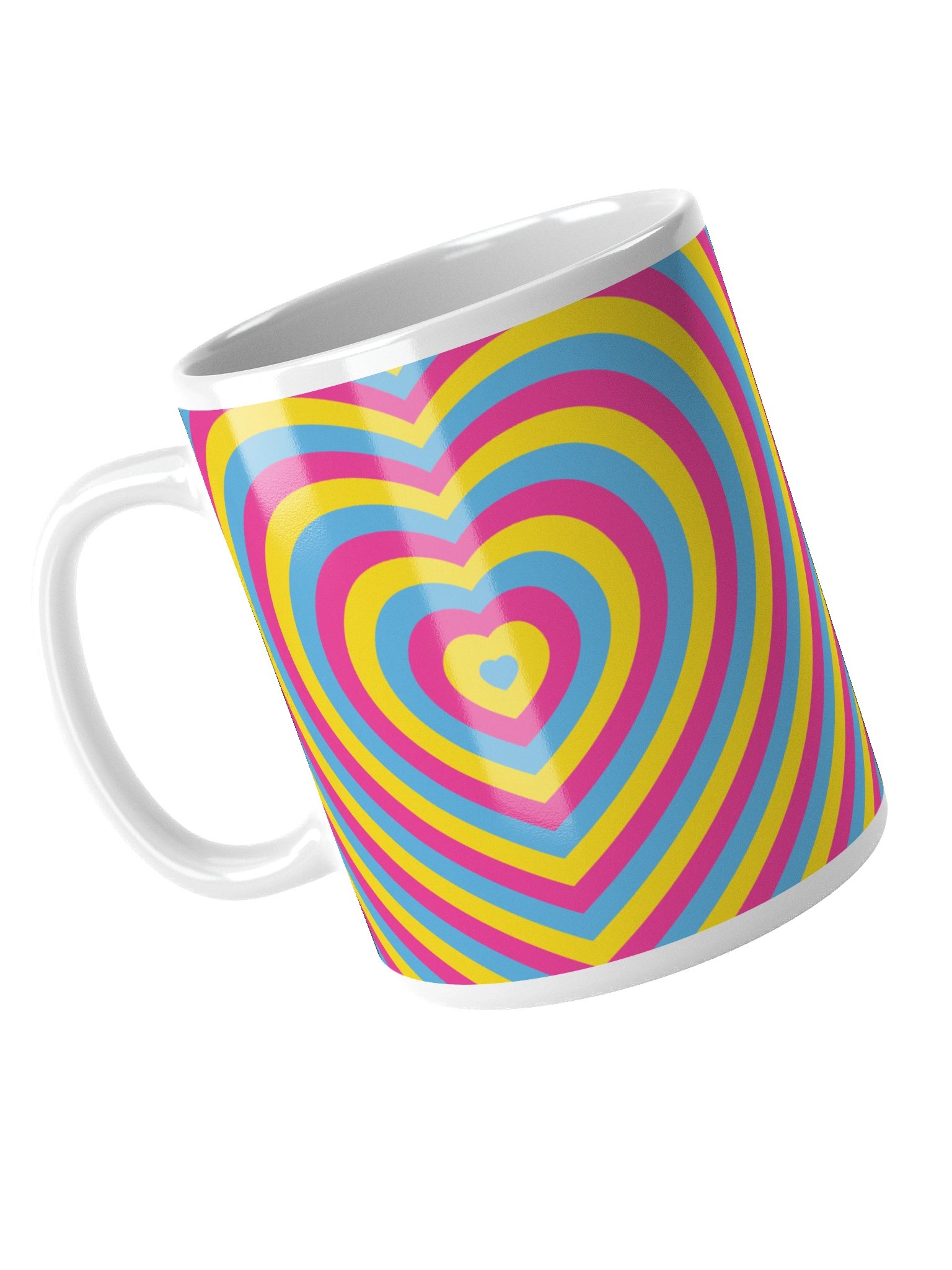 Pansexual Pride Hearts Mug (Right-handed) product image (4)