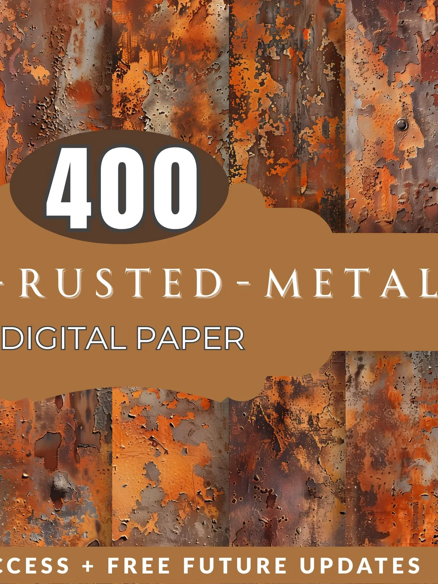 Rusted Metal Texture Set Seamless Corrugated Digital Paper product image (10)