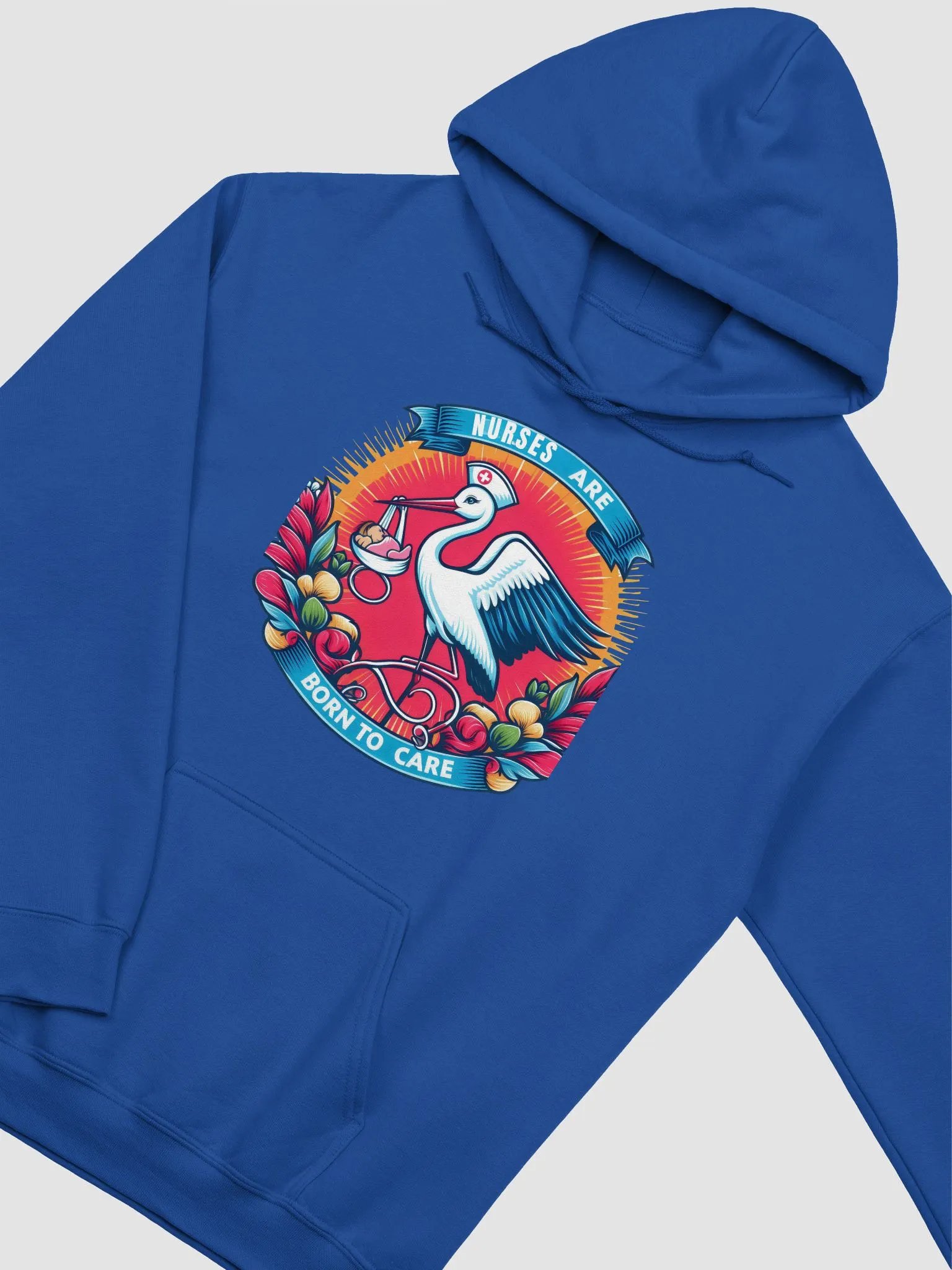 Healthcare: Born to Care Stork Nurse Hoodie product image (15)