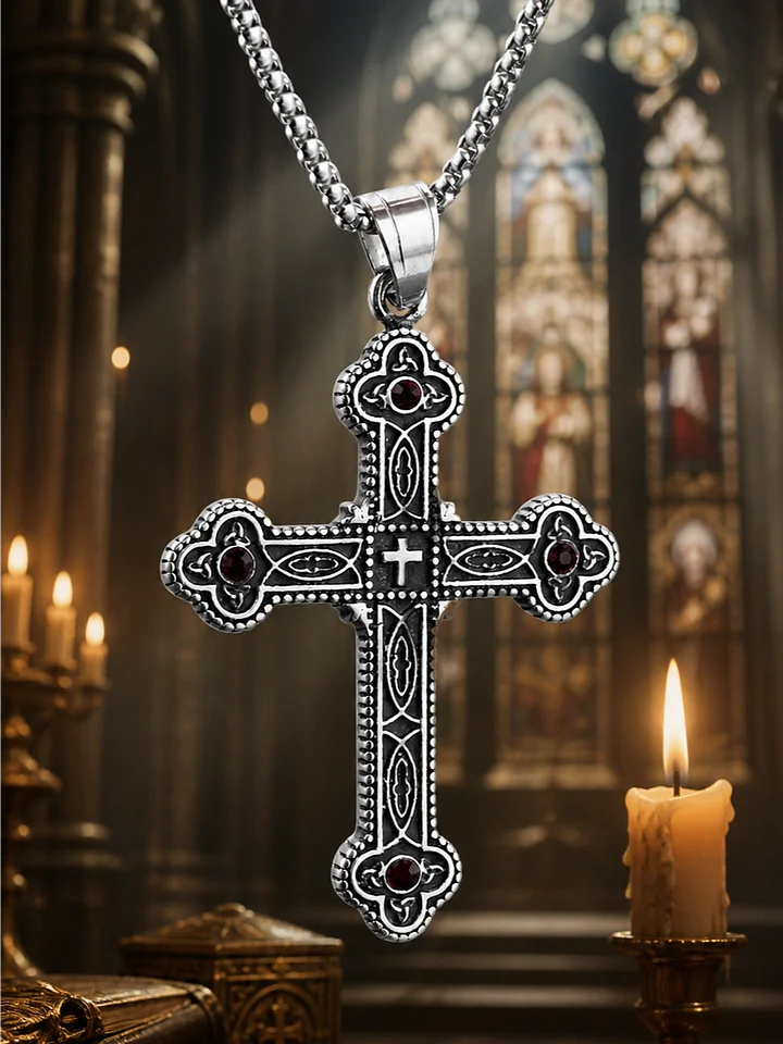 The Armored Kingdom Holy Redeemer Covenant Cross Necklace-Daily Wear-Faith Based-Stainless Steel product image (1)