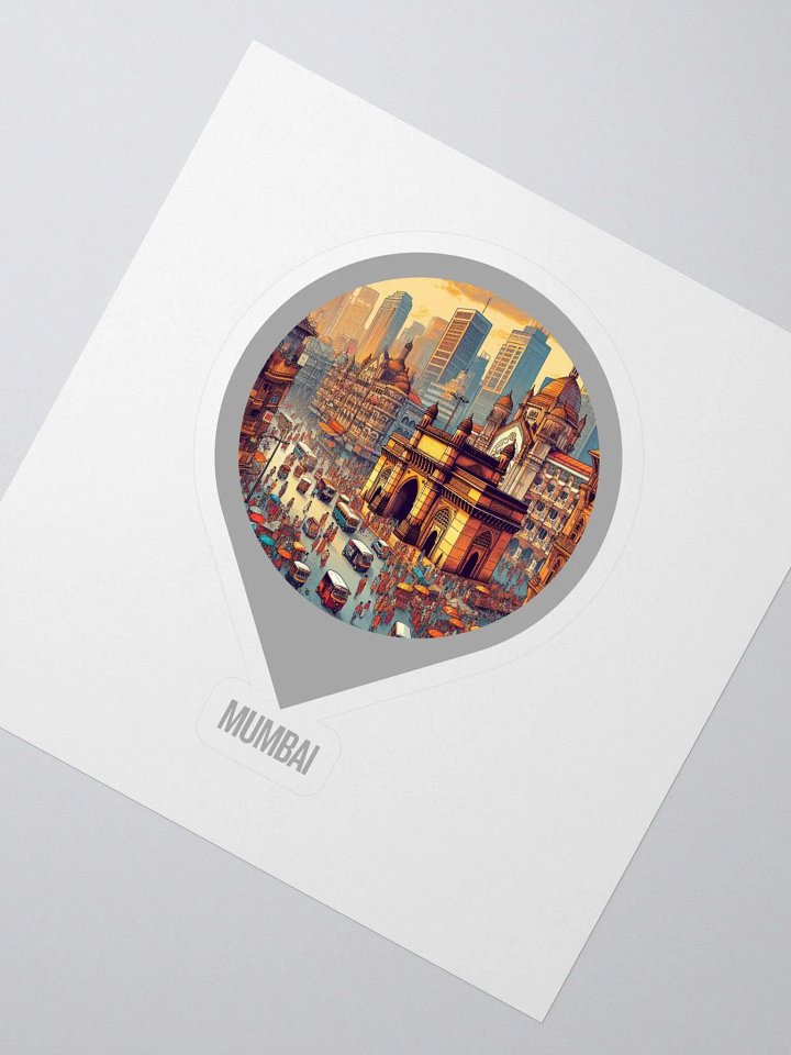 Cityscape Vibes Kiss Cut Stickers | AI Design: Mumbai, Indien product image (2)
