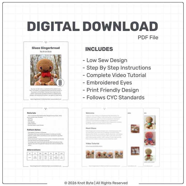 Glaze Gingerbread Amigurumi Pattern product image (2)