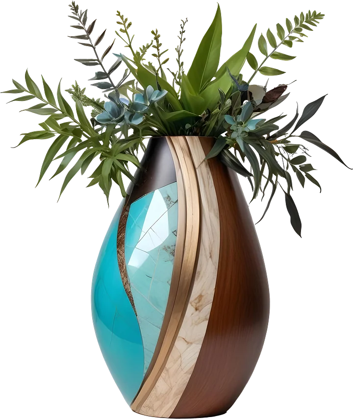 Collection song of the waves Art Deco Vase, PNG product image (1)