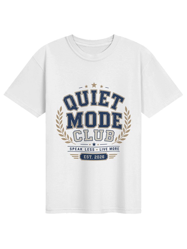 Quiet Mode Club Varsity Tee – Minimal Introvert Graphic Shirt product image (1)