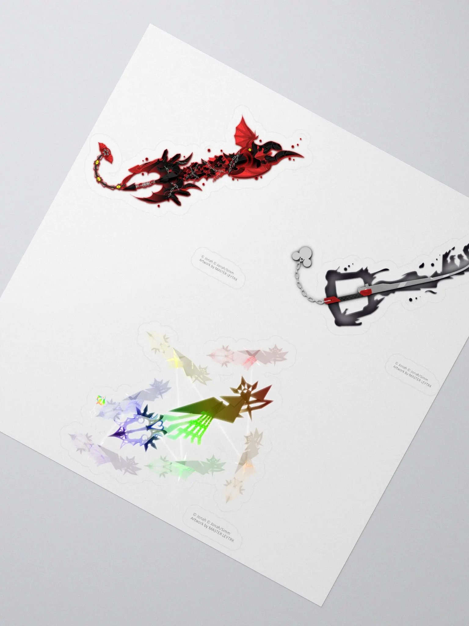 Custom Keyblade Sticker Sheet 13 - Villain Keyblades product image (2)